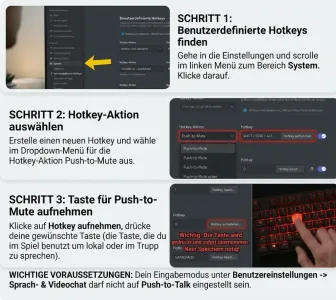 Anleitung: "Push-to-Mute" (Stummschalten auf Tastendruck) in Discord aktivieren