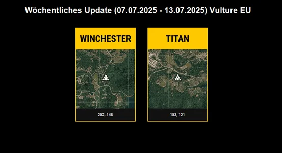 Gray Zone Warfare: Wöchentliches Update (07.07.2025 - 13.07.2025 ) Vulture EU Vulture is diese Woche in Winchester (202 / 148 ) und Titan(153 / 121)