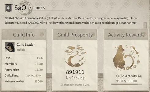 SaO (Level 6) sucht neue Mitglieder - Cassual Gilde