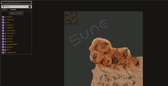 Interaktive Karte für Dune: Awakening – Alle Orte, Ressourcen und Geheimnisse auf einen Blick